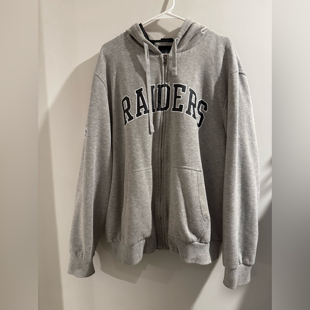 NFL Raiders football zip up hoodie XXL Gray